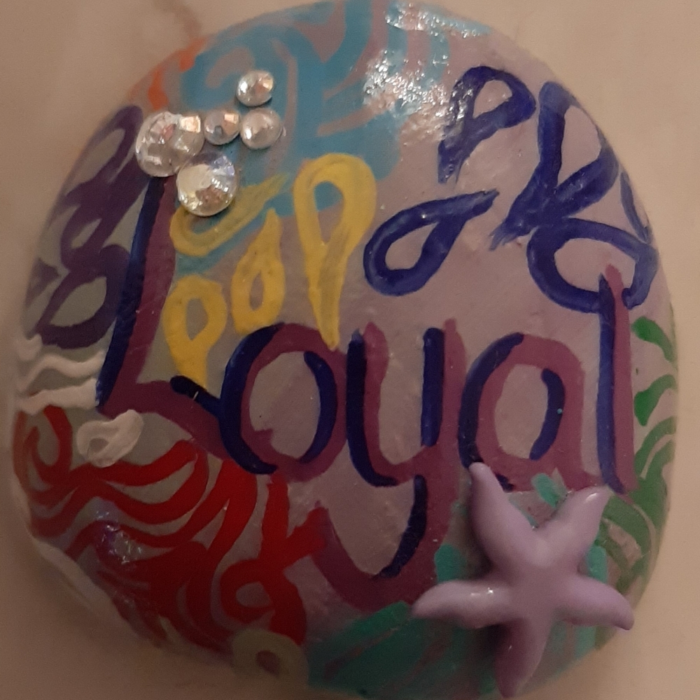 Hand-painted Rock with embellishments